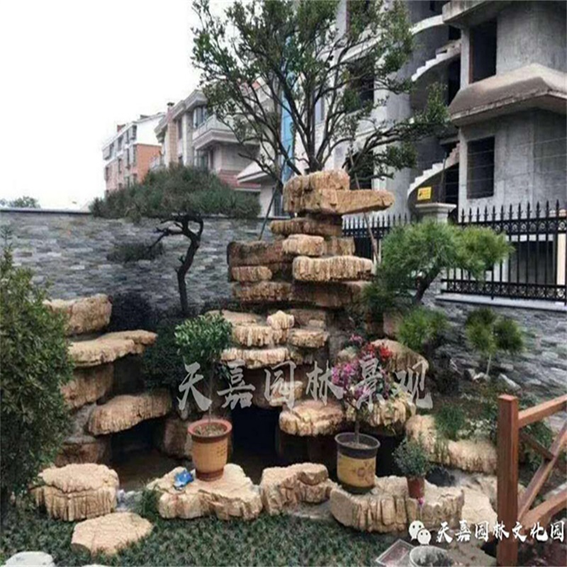 贵州庭院鱼池假山设计图