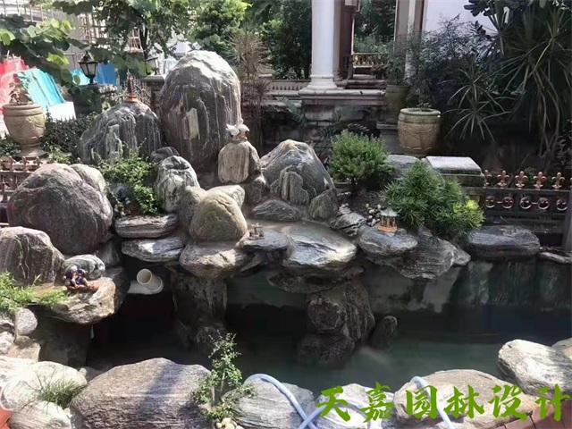 贵州庭院鱼池假山图解
